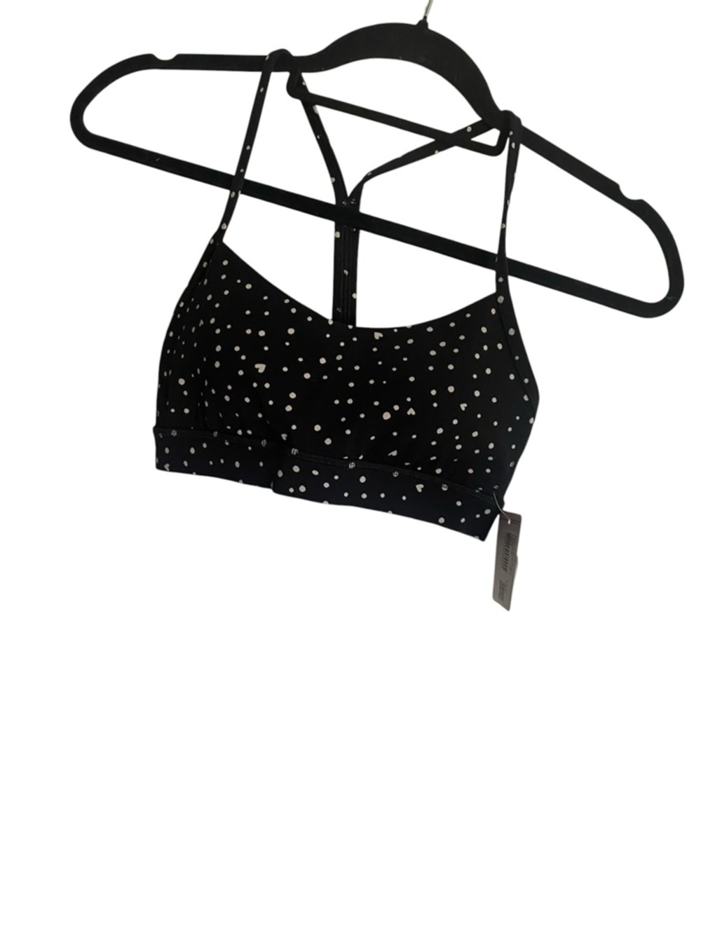 lululemon athletica Black Polka Dot Strappy Sports Bra